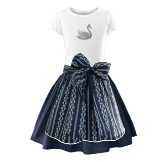 
                    
                      Kinderdirndl rock dunkelblau Schuerze Ranke blau.Schwan
                    
                  