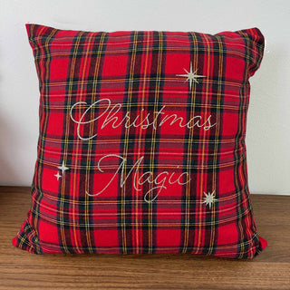 
                    
                      Weihnachtskissen rot kariert Flanell Christmas magic
                    
                  