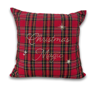 
                    
                      Weihnachtskissen rot kariert Flanell Christmas magic
                    
                  