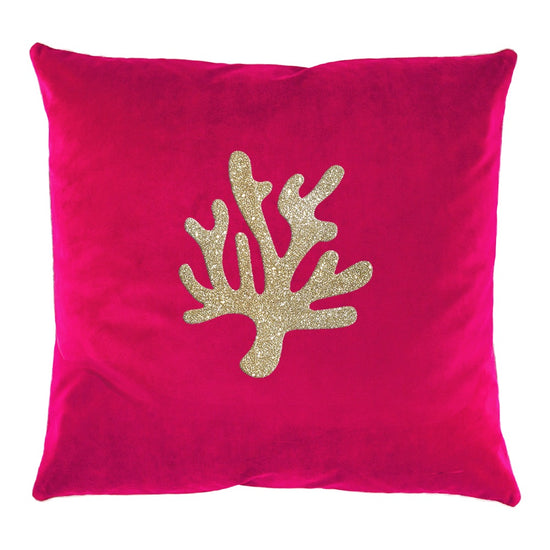 Koralle Samtkissen pink gold