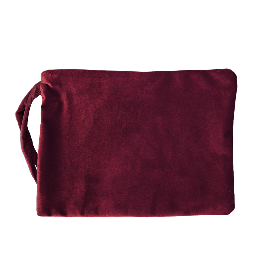 Kosmetiktasche Samt dunkelrot personalisiert