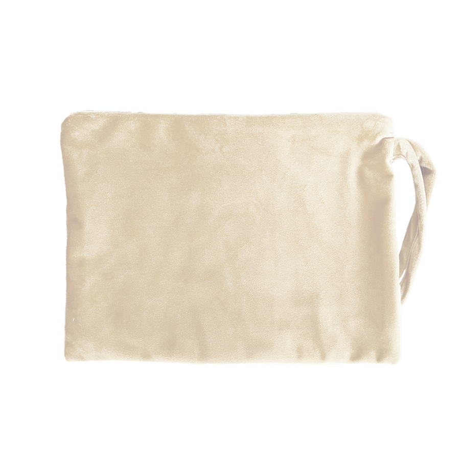 Kosmetiktasche Samt ecru personalisiert