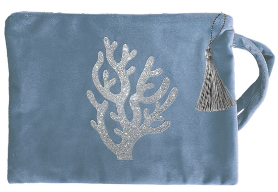 hellblaue Kosmetiktasche Koralle