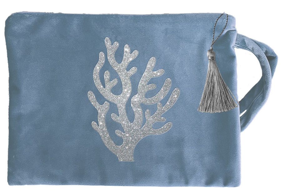 hellblaue Kosmetiktasche Koralle
