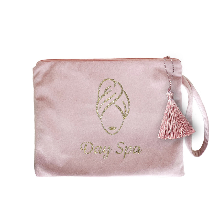 Kosmetiktasche Samtclutch hellrosa Day Spa