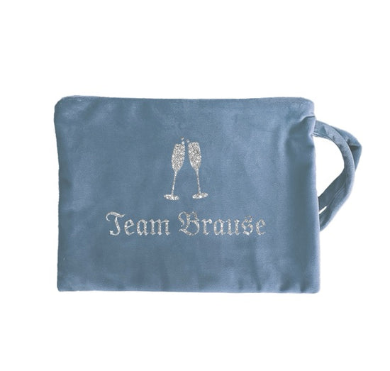 Kosmetiktasche Wiesn team Brause hellblau silber