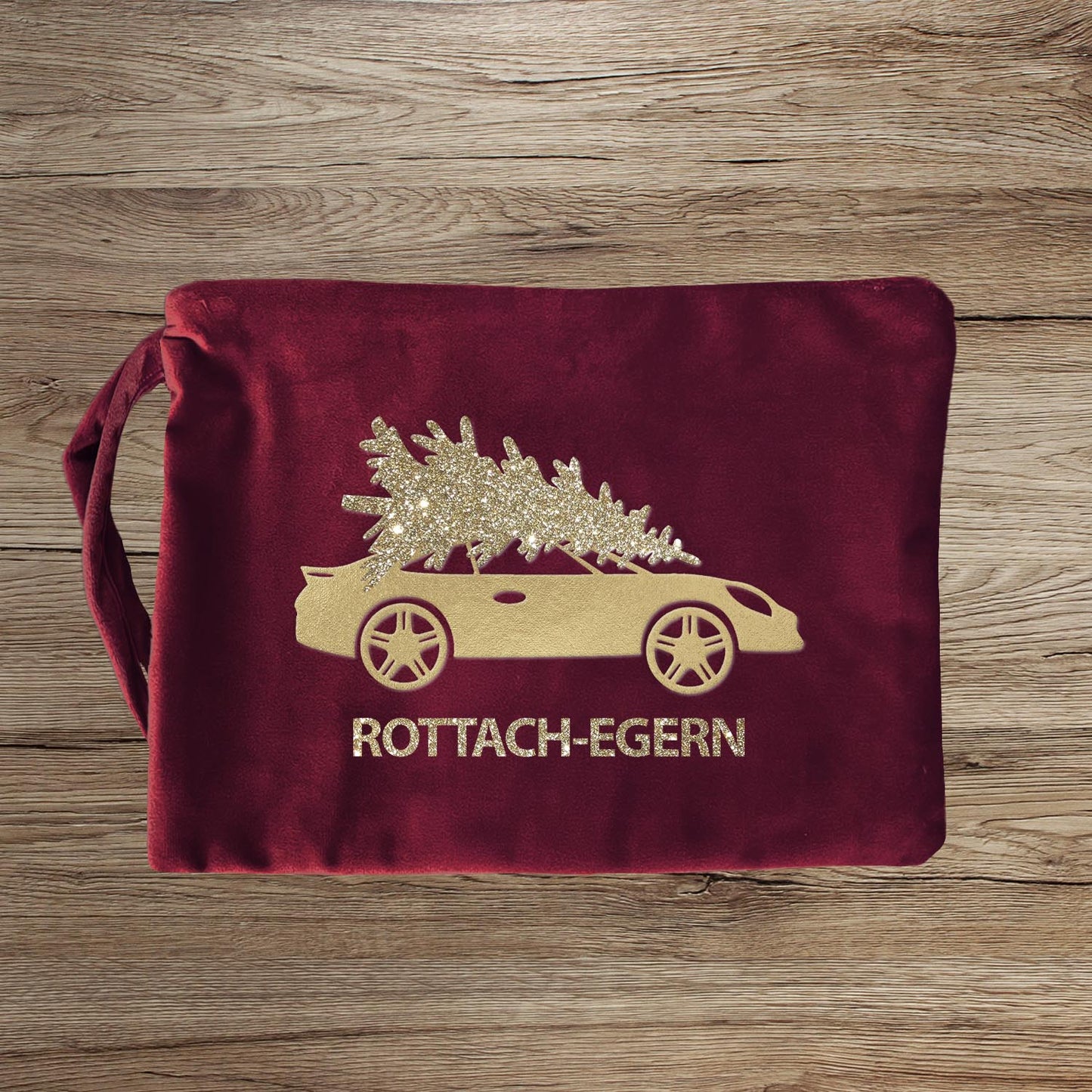 Kosmetiktasche-dunkelrot-gold-Porsche-Tegernsee