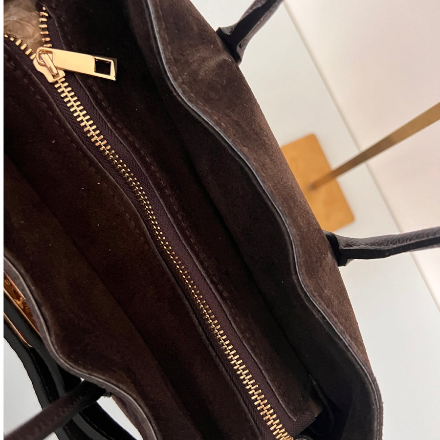 Leder Italien Fransen dunkelbraun detail.1.