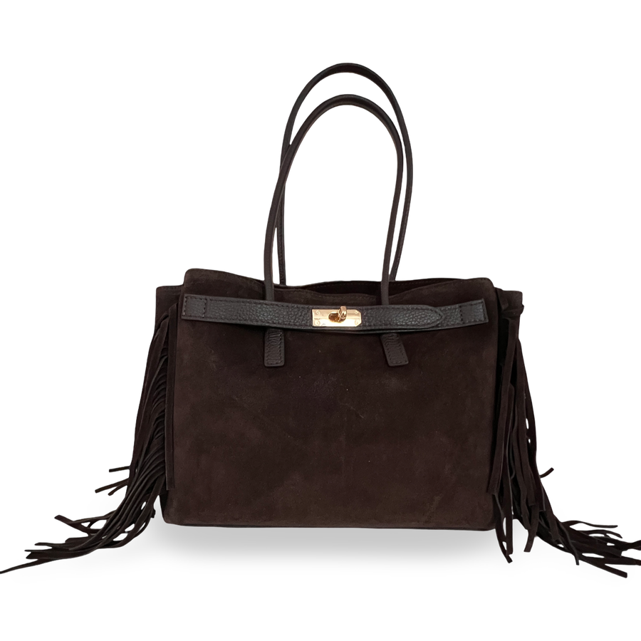 Leder Italien Fransen dunkelbraun.4