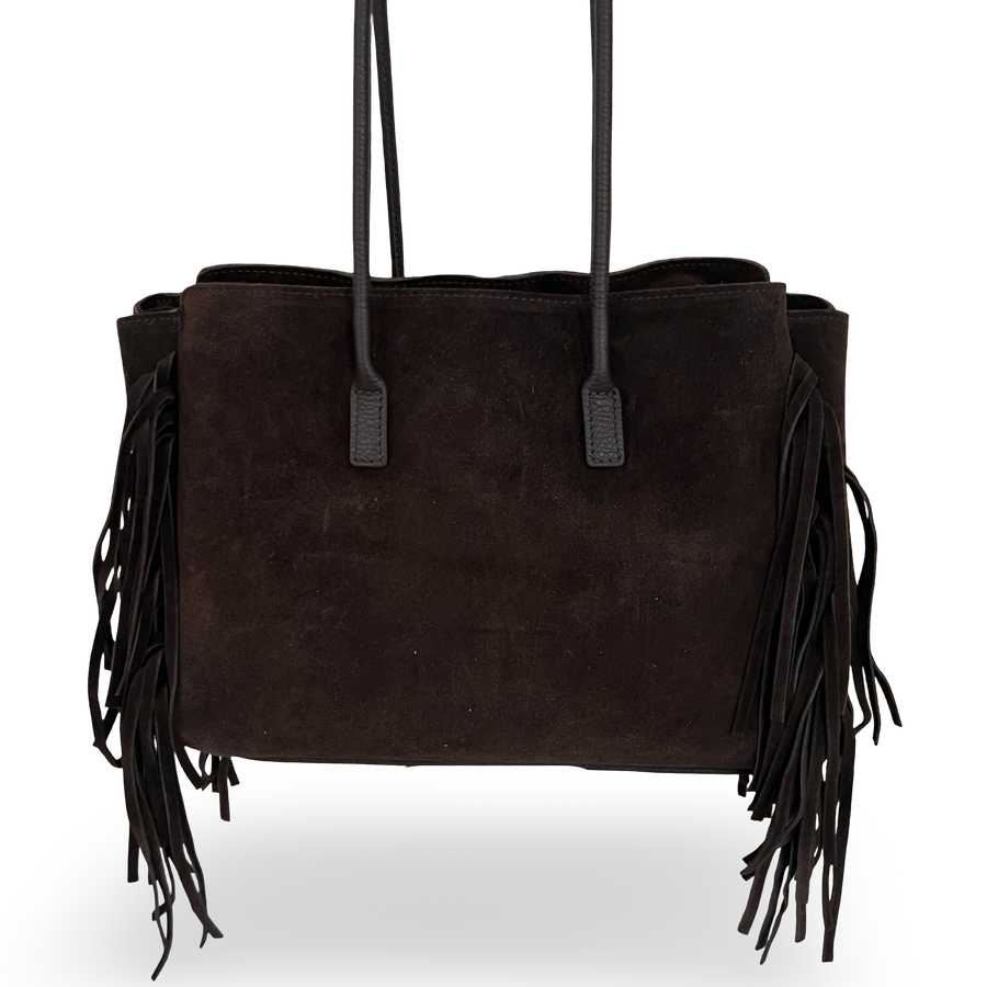 Leder Italien Fransen dunkelbraun.rueckseite