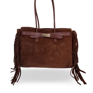 
                    
                      Ledertasche Velour Fransen braun
                    
                  