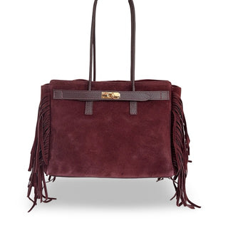 
                    
                      Ledertasche Velour Fransen bordeaux dunkelrot
                    
                  