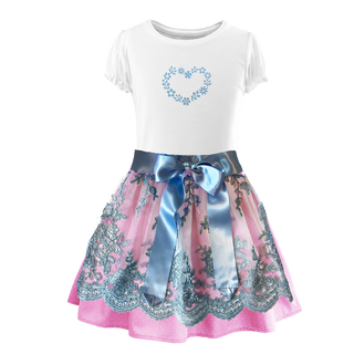 
                    
                      Maedchen Dirndl Rock hellblau Spitze Bambi
                    
                  
