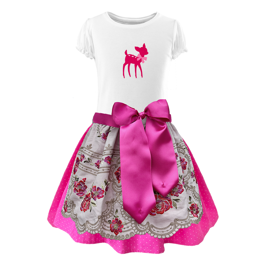 Teenager Dirndl pinke Stickerei