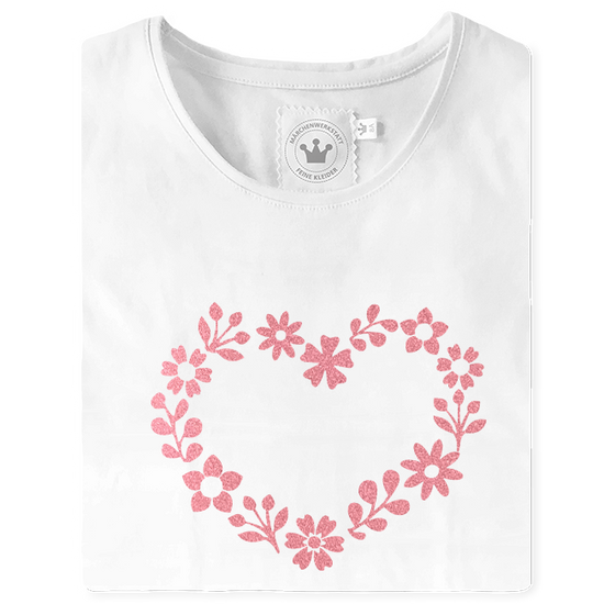 Mädchen T-Shirt Blumenherz