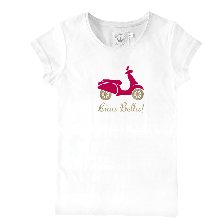 Laden Sie das Bild in den Galerie-Viewer, Mädchen T-Shirt Bella Italia Vespa
