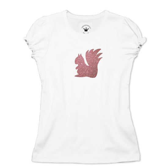 Maedchen Shirt Eichhoernchen rose glitzer.