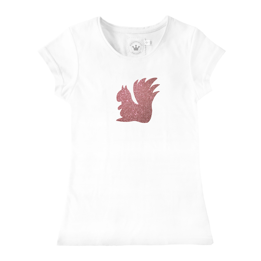 Maedchen Shirt Eichhoernchen rose glitzer.