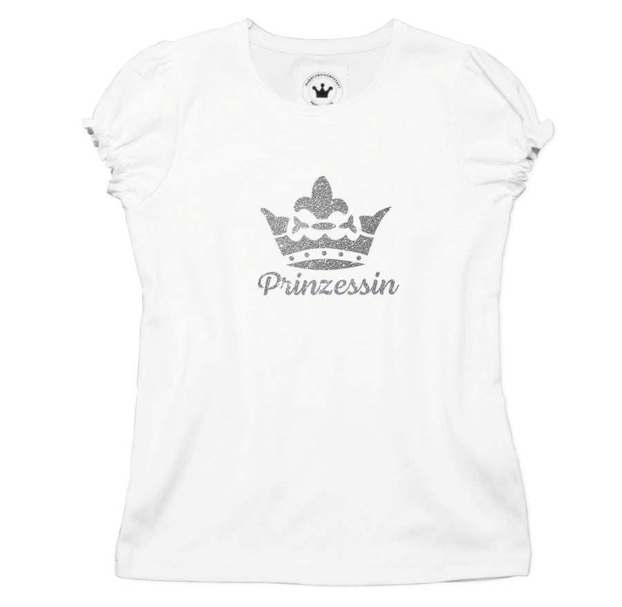 Handmade Kinder T-Shirt Krone silber Prinzessin