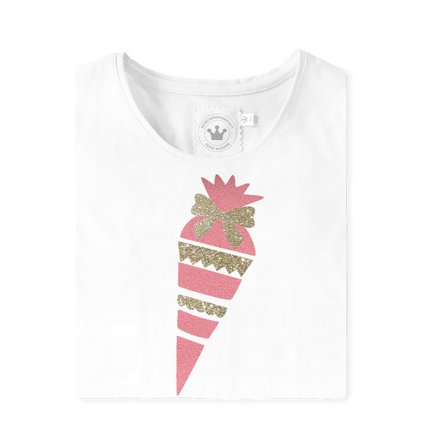Mädchen T-Shirt Schulanfang rosa/gold