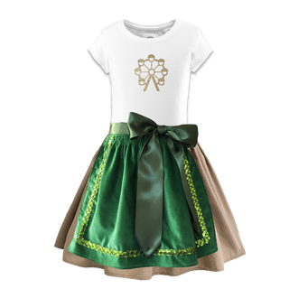 
                    
                      Maedchendirndl Rock beige Schuerze Samt gruen
                    
                  