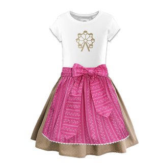 
                    
                      Maedchendirndl Rock beige Tupfen Schuerze Ranke pink Riesenrad
                    
                  