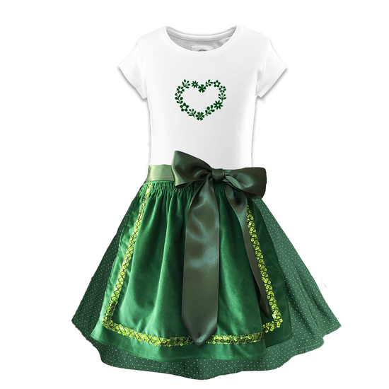 Maedchendirndl Rock gdunkelgruen Schuerze Samt gruen