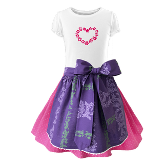 
                    
                      Kinderdirndl Rock rosa Schuerze Ranke lila Herz
                    
                  
