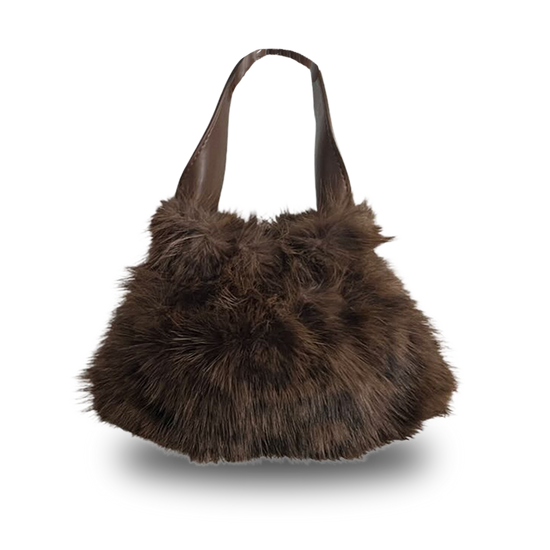 Mini Handtasche 'Kitzbühel' aus Fake Fur Fell Leo Muster mit Kunstledergriff