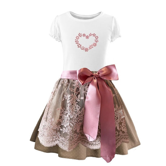 Mädchen Dirndl Goldmarierosé