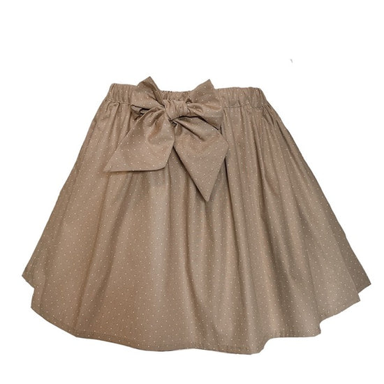 Mittel Rock Maedchen Tupfen beige schleife