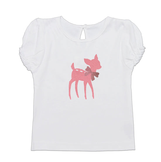 Baby Maedchen T Shirt Bambi Samt rosa