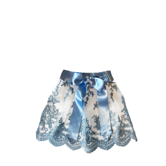Kinder Dirndl Konfigurator Schuerze Spitze hellblau