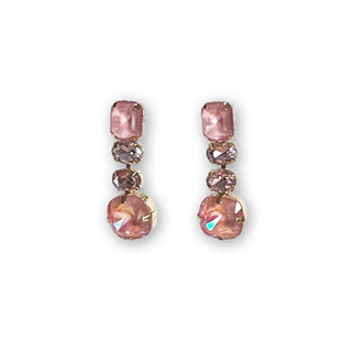 
                    
                      Glamour Statement Ohrringe Venedig in Gold mit rosa Steinen
                    
                  