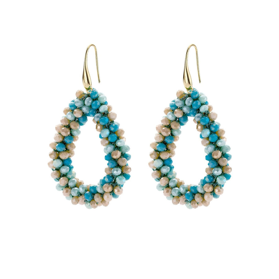 Statement Ohrringe Sommer Oval perle braun tuerkis
