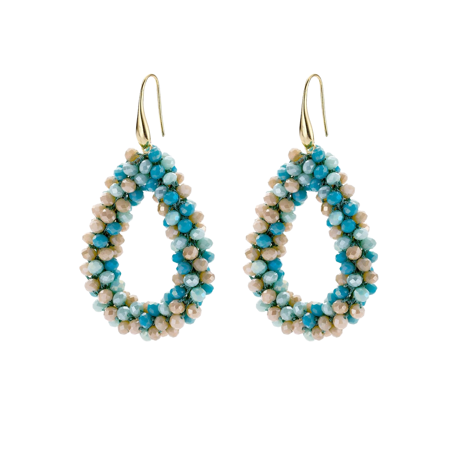 Statement Ohrringe Sommer Oval perle braun tuerkis