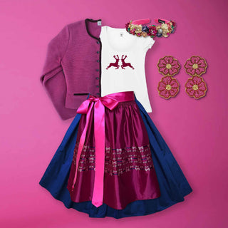 
                    
                      Damen Dirndl Beere Märchenwerkstatt Damen Dirndl ohne Mieder mit T-Shirt , Rock &amp; Schürze
                    
                  