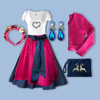 
                    
                      Outfit Damendirndl pink azurblau Ohrring
                    
                  