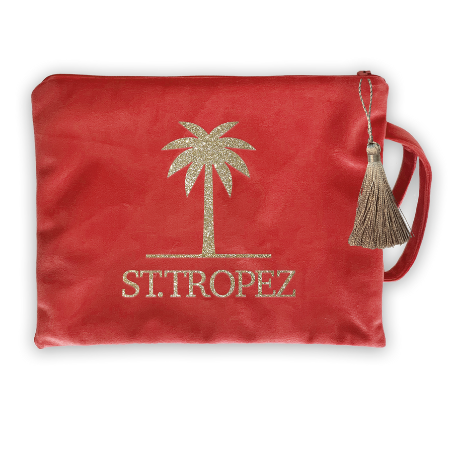 Palme-Kosmetiktasche-Samt-koralle-