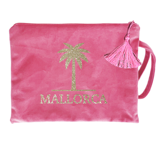 
                    
                      Palme Kosmetiktasche Samt pink MALLORCA gold
                    
                  
