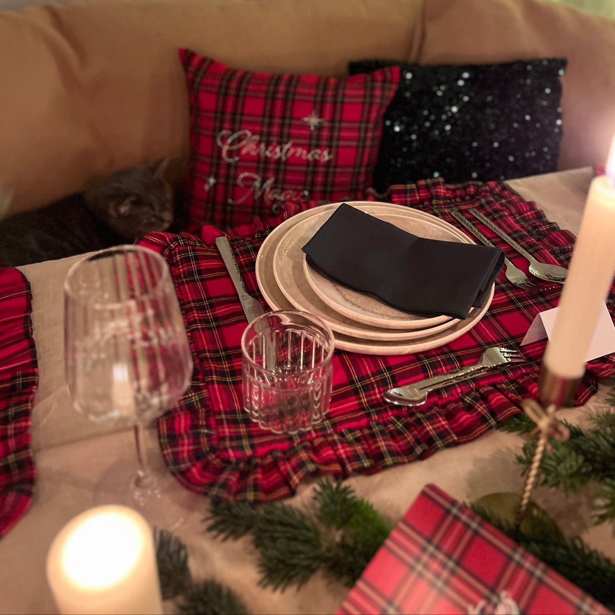 Paillettenkissen-Christmas-magic-dunkelgrün