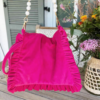 
                    
                      Samt Clutch Ruesche Volant perlenkette pink.2
                    
                  