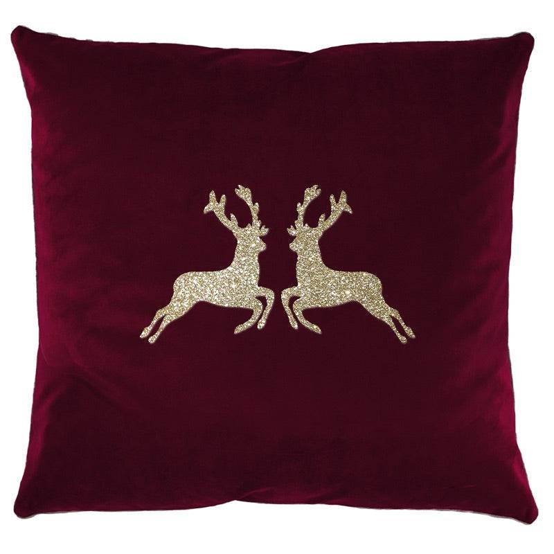Samtkissen goldene Hirsche Märchenwerkstatt