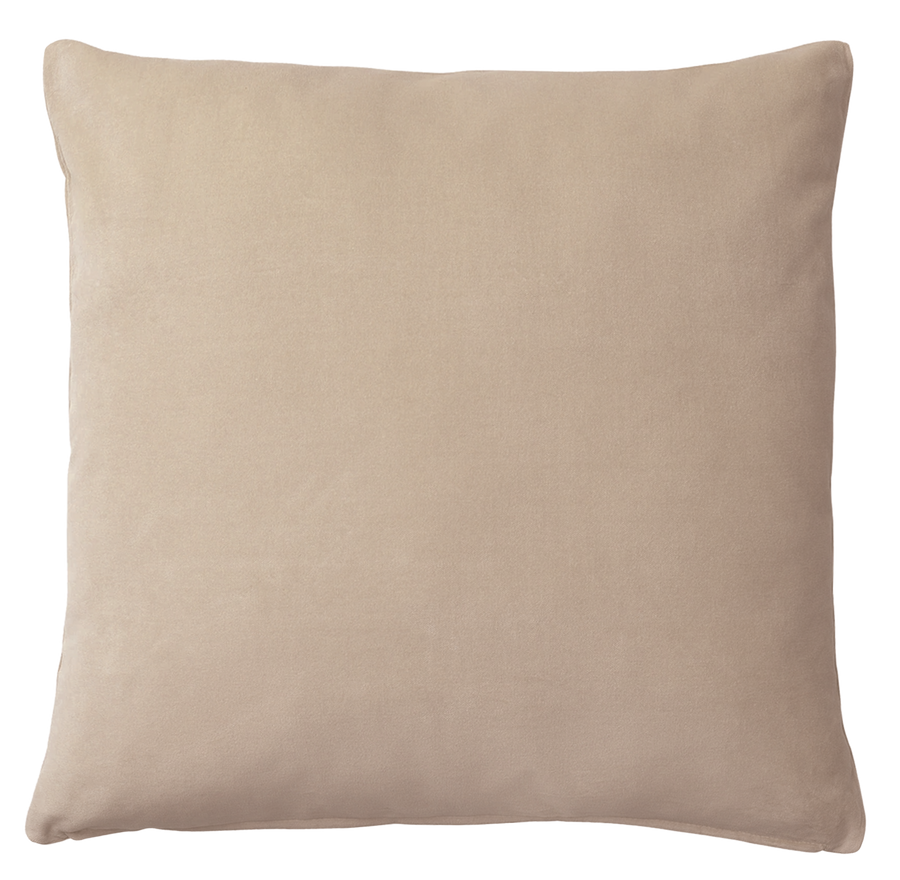 Beige Samtkissen als stilvolle Dekoration für Zuhause, personalisierbar