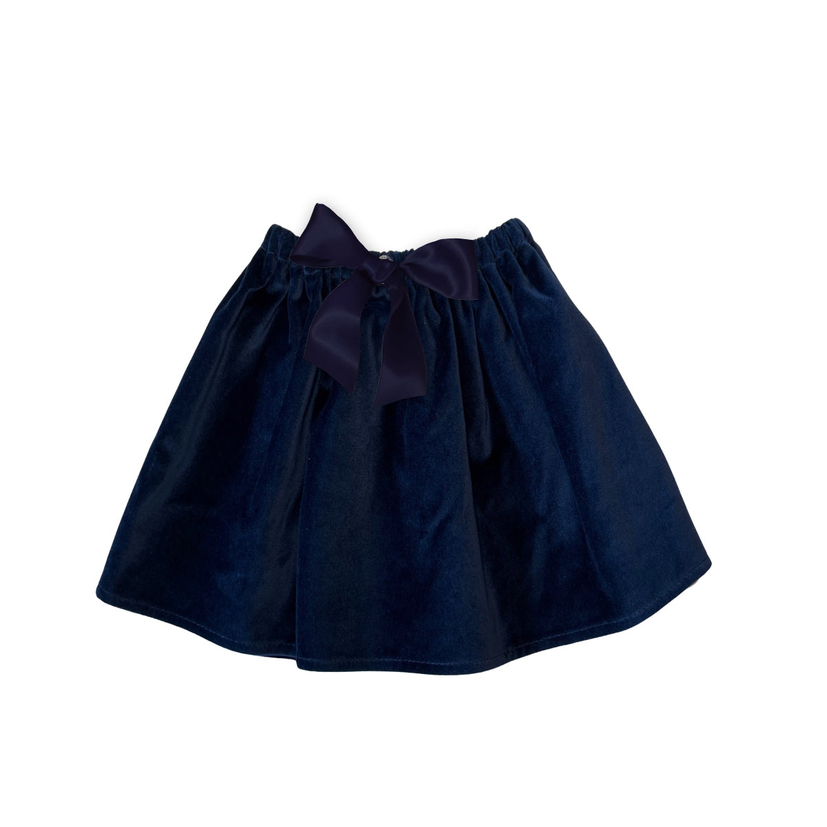 Samtrock-dunkelblau-Schleife