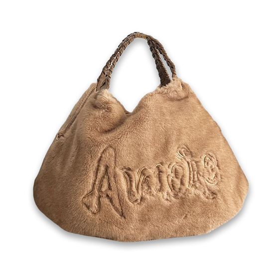 Fake Fur Shopper Tasche 'Amore' in Camel