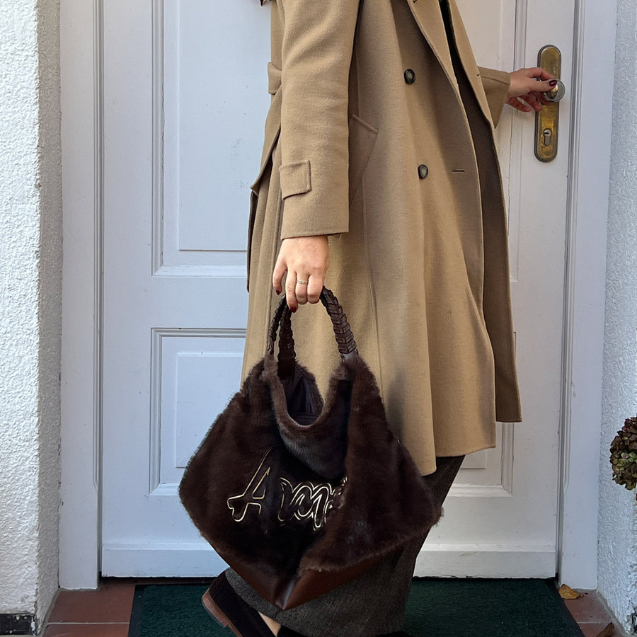 Shopper Tasche Fake Fur schokobraun.Amore