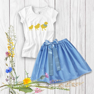
                    
                      exklusives Mädchen T-Shirt mit passendem Rock
                    
                  