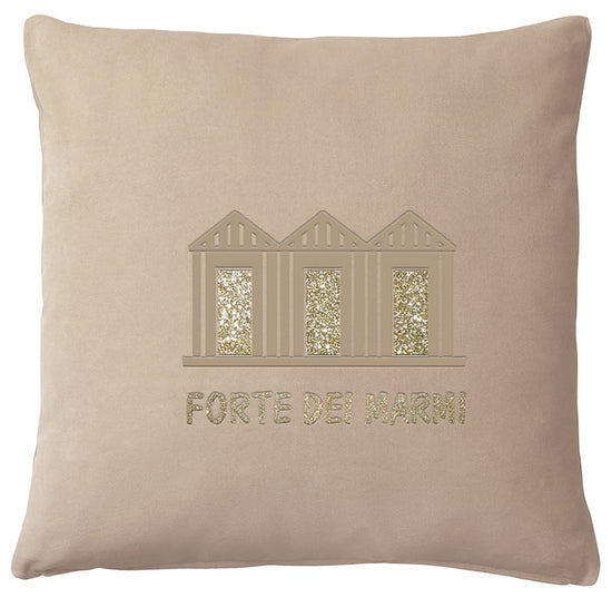 Sommerkissen Samt Forte dei marmi hellbeige gold