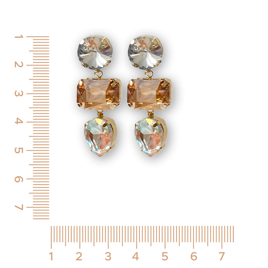 Statement Ohrringe Art Deco Steine gold Masse